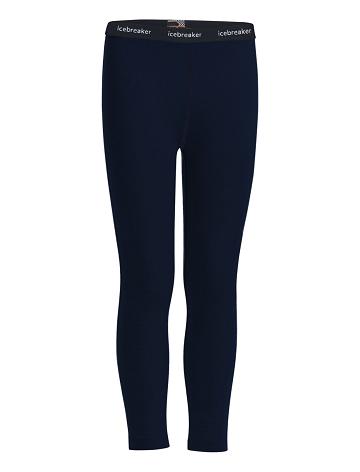 Midnight Navy Icebreaker Merino 200 Oasis Thermal Kids' Leggings | AU 1933YXFU